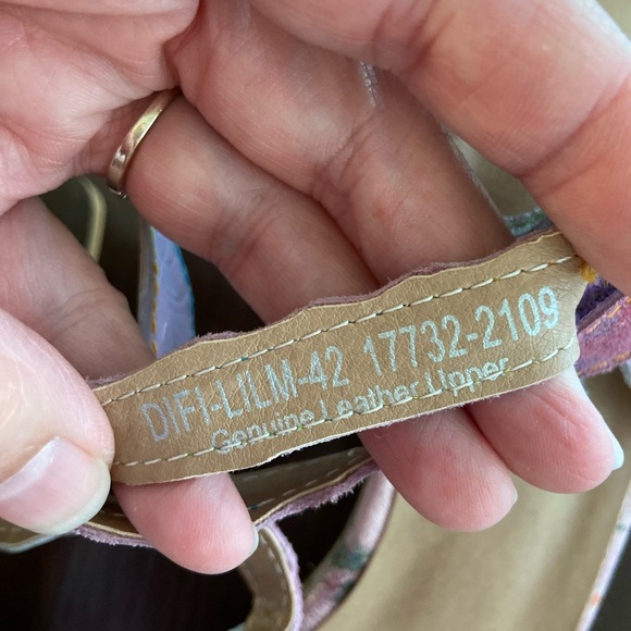 Spring Step L’Artiste Collection Lilac Floral Heel Sandal Sz 42 10-10.5 - Picture 7 of 10